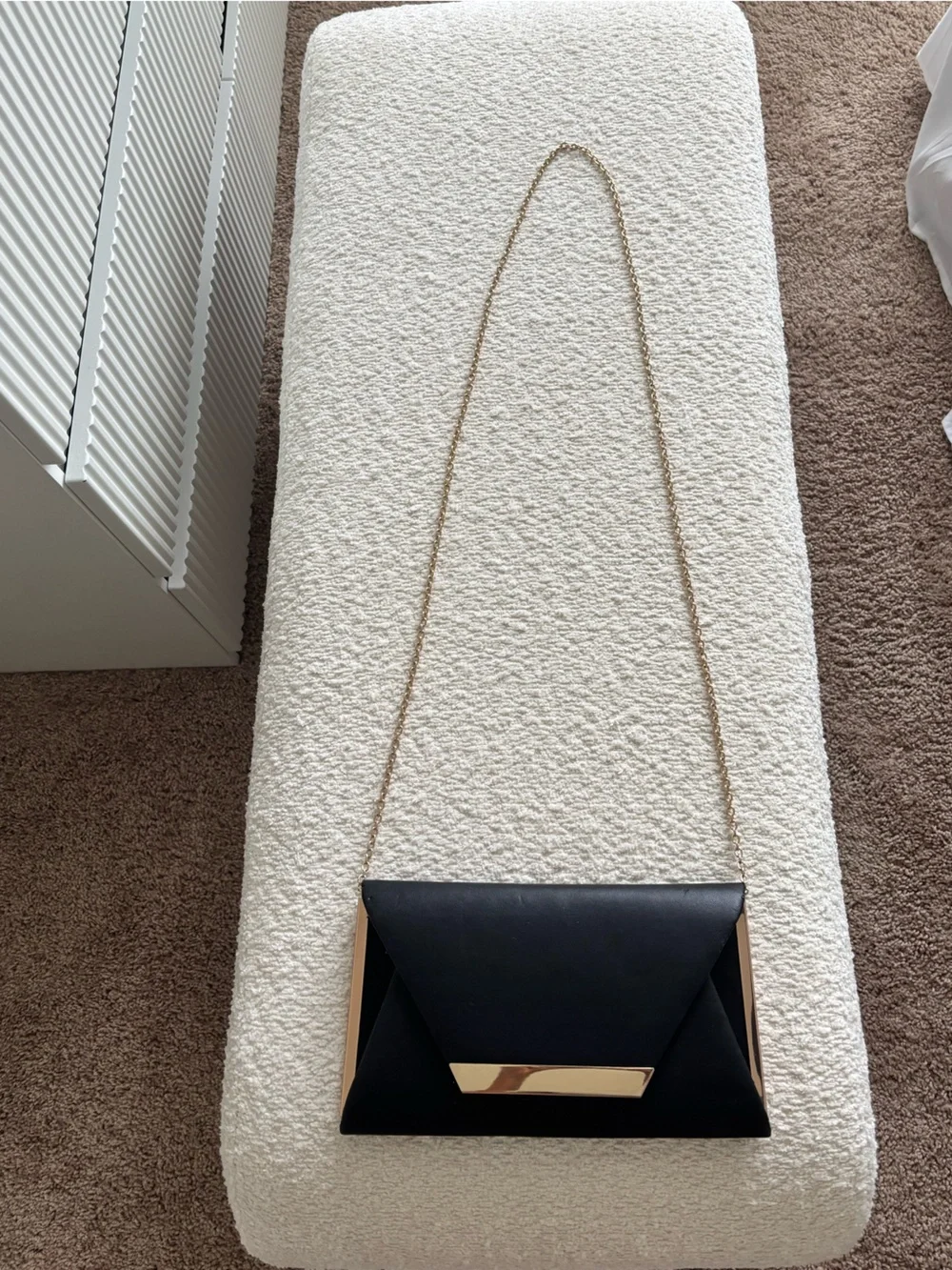 Call It Spring Black Clutch with Gold Chain